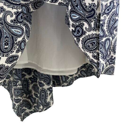 Banana Republic Women's One Shoulder Asymmetrical Hem Midi Dress Paisley Print 8 - Picture 8 of 10